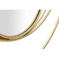Espejo de pared Arc Glam Ø80x3,5 cm – Curvas elegantes y reflejos dorados