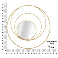 Espejo de pared Arc Glam Ø80x3,5 cm – Curvas elegantes y reflejos dorados