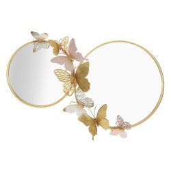 Espejo de pared doble Farfalle, rosa, 81x3x52,5 cm – Suavidad romántica y diseño poético