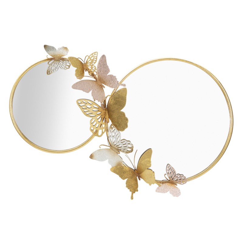 Espejo de pared doble Farfalle, rosa, 81x3x52,5 cm – Suavidad romántica y diseño poético