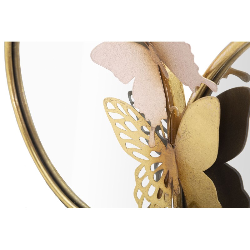 Espejo de pared doble Farfalle, rosa, 81x3x52,5 cm – Suavidad romántica y diseño poético