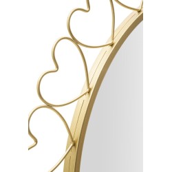 Espejo de pared con forma de corazones Ø80x2,5 cm – Suavidad romántica y brillo seductor