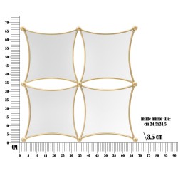 Espejo de pared Jalo 68x3,5x68 cm – Modernidad geométrica y brillo refinado