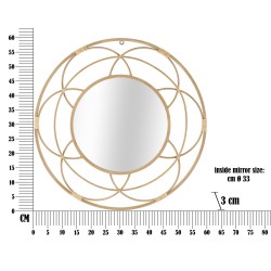 Espejo de pared con cenefa Ø60x3 cm – Diseño sencillo y encanto mediterráneo