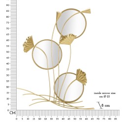 Espejo de pared Triple Flow 65x8x88 cm – Curvas dinámicas y estilo artístico