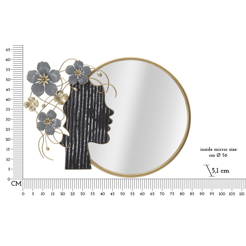 Espejo de pared con forma de mujer, 81,9 x 7 x 61 cm – Silueta sensual y diseño escultural