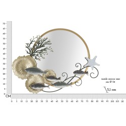 Espejo de pared con forma de pez 88,9 x 7,6 x 65,4 cm – Originalidad náutica y encanto decorativo