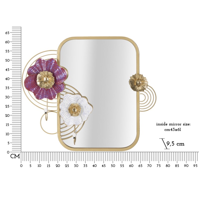 Espejo de pared Lovis 75x9,5x64,1 cm – Reflejos profundos y diseño audaz