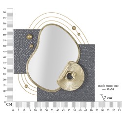 Espejo de pared artístico 80x7x72,4 cm – Creación artística y sofisticación para la pared