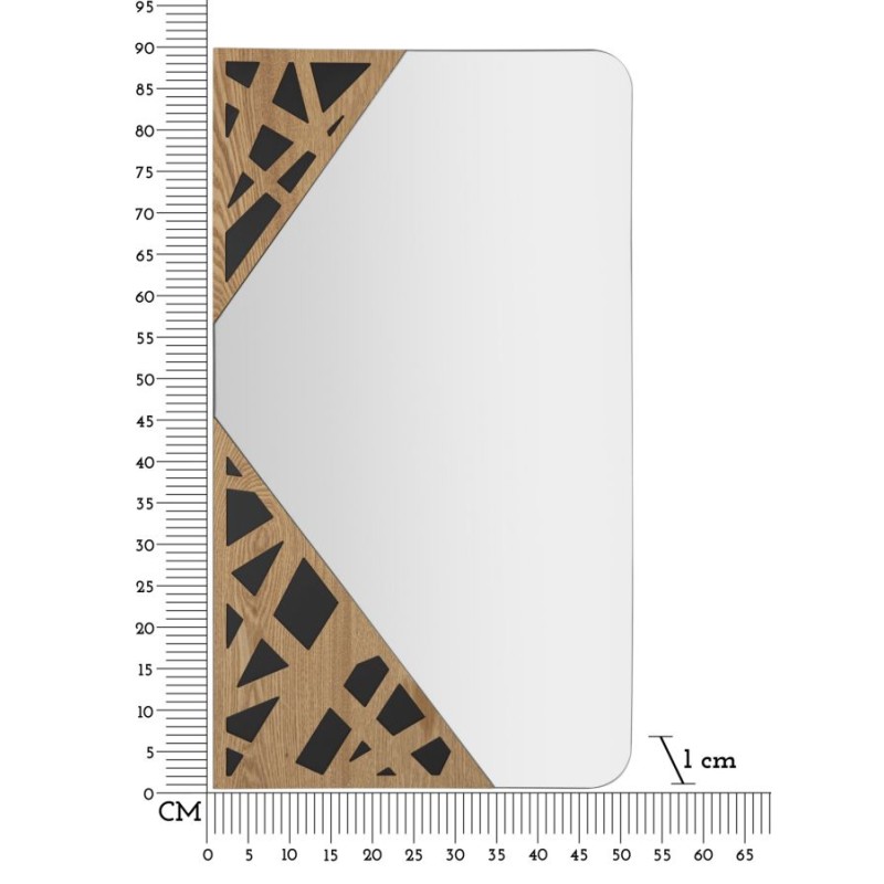 Espejo de pared esquinero 50x1x90 cm – Geometría elegante y estilo contemporáneo