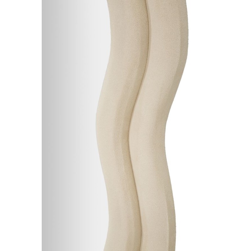 Espejo de pared Miki de terciopelo color crema 60x4x160 cm – Refinamiento aterciopelado y suavidad elegante