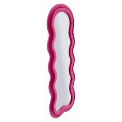 Espejo de pared Miki en terciopelo fucsia, 60x4x160 cm (espejo 39x135 cm) – Color vibrante y estilo audaz