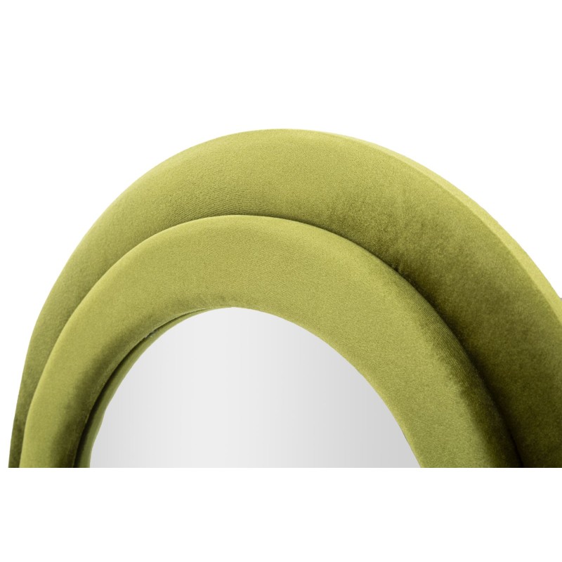 Espejo de pared Miki en terciopelo verde, 60x4x160 cm – Elegancia natural y textura lujosa