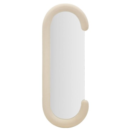 Espejo de pared Chantal en terciopelo color crema, 60x7x160 cm – Elegancia atemporal y suavidad refinada