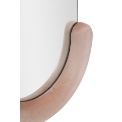 Espejo de pared Chantal en terciopelo rosa, 60x7x160 cm – Glamour romántico y empolvado