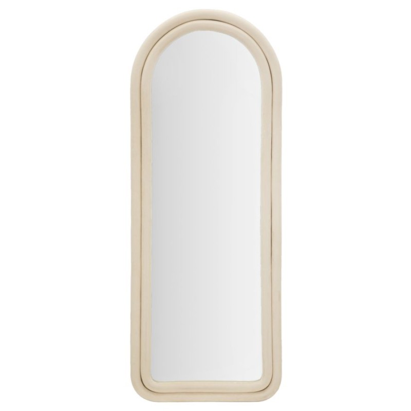 Espejo de pared Cloe en terciopelo color crema, 60x4x160 cm – Elegancia sencilla y encanto relajante