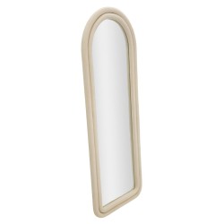 Espejo de pared Cloe en terciopelo color crema, 60x4x160 cm – Elegancia sencilla y encanto relajante
