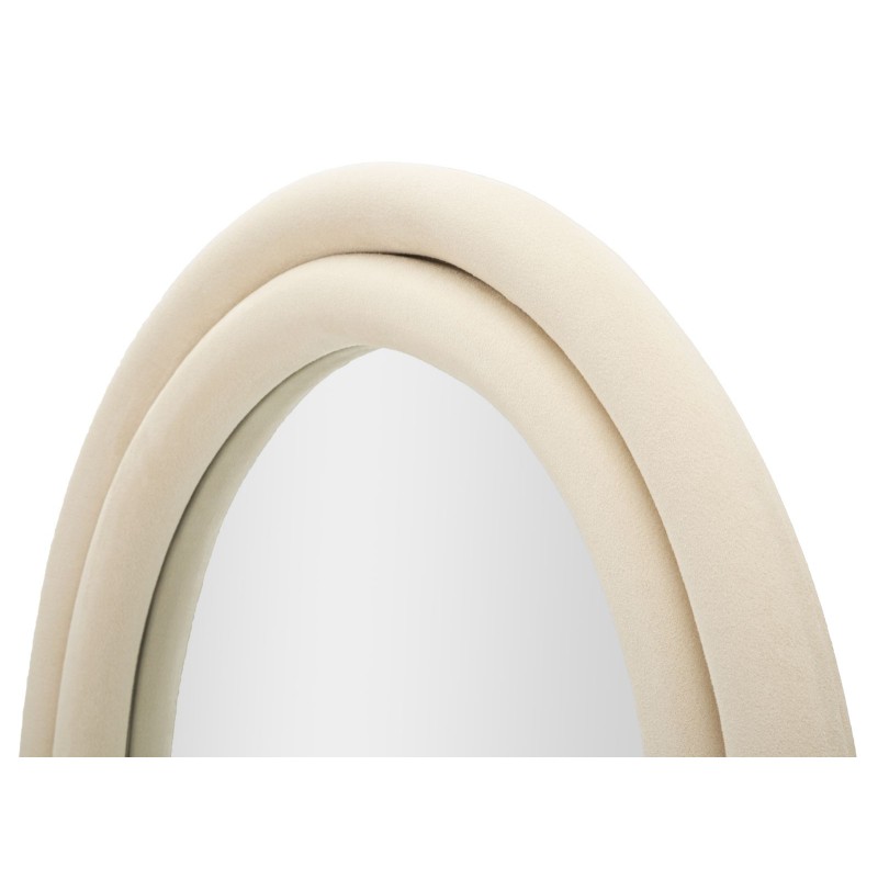 Espejo de pared Cloe en terciopelo color crema, 60x4x160 cm – Elegancia sencilla y encanto relajante
