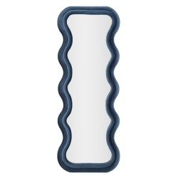 Espejo de pared Emily, terciopelo azul, 60x6x160 cm – Diseño sofisticado y tono relajante