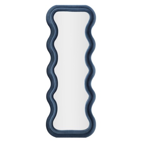 Espejo de pared Emily, terciopelo azul, 60x6x160 cm – Diseño sofisticado y tono relajante