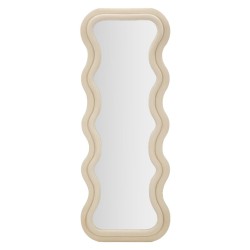 Espejo de pared Emily, terciopelo color crema, 60x6x160 cm – Elegancia sutil y suavidad atemporal