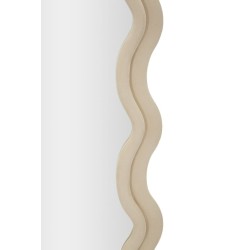 Espejo de pared Emily, terciopelo color crema, 60x6x160 cm – Elegancia sutil y suavidad atemporal