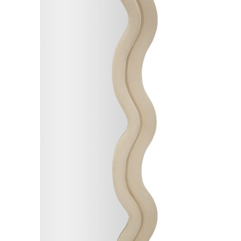 Espejo de pared Emily, terciopelo color crema, 60x6x160 cm – Elegancia sutil y suavidad atemporal