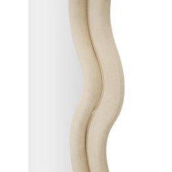 Espejo de pared Emily, terciopelo color crema, 60x6x160 cm – Elegancia sutil y suavidad atemporal