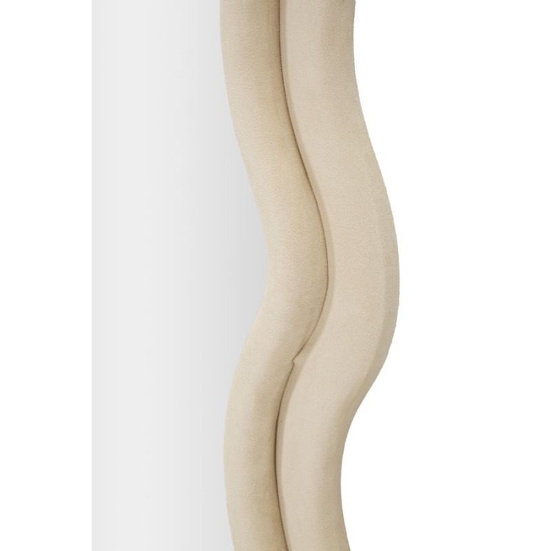 Espejo de pared Emily, terciopelo color crema, 60x6x160 cm – Elegancia sutil y suavidad atemporal