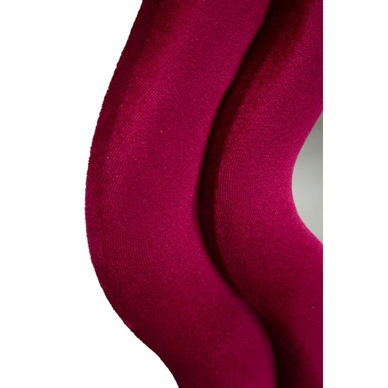 Espejo de pared Emily en terciopelo fucsia, 60x6x160 cm (espejo 42x144 cm) – Un toque moderno y una feminidad audaz