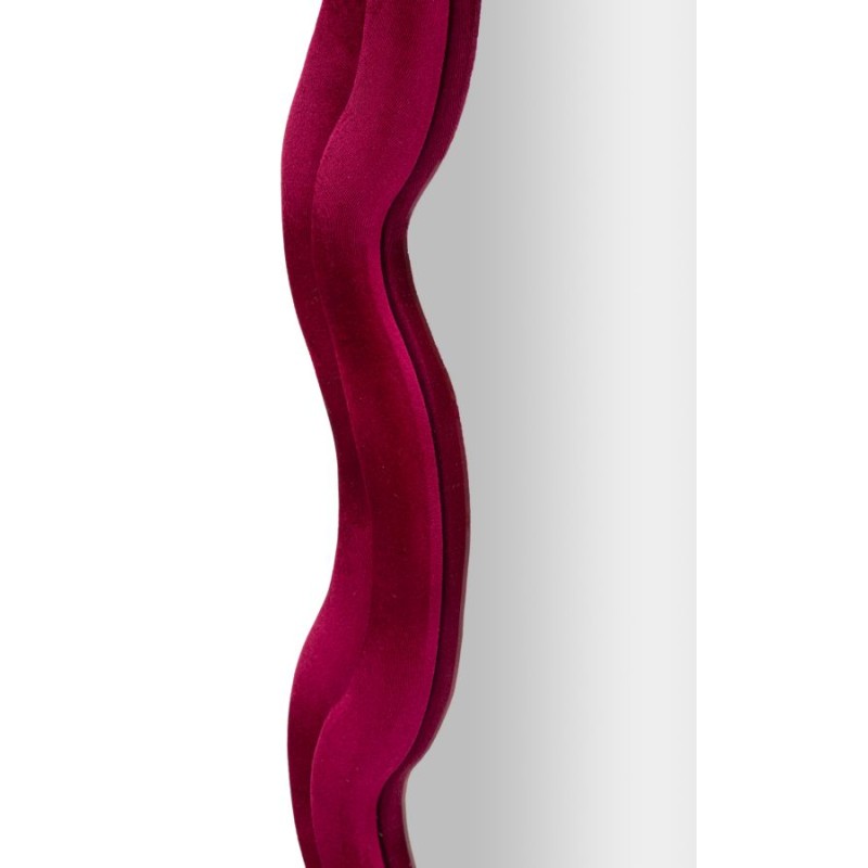 Espejo de pared Emily en terciopelo fucsia, 60x6x160 cm (espejo 42x144 cm) – Un toque moderno y una feminidad audaz