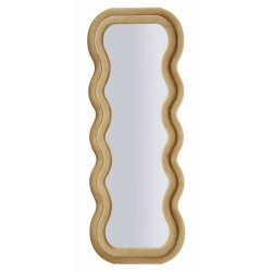 Espejo de pared Emily en terciopelo dorado, 60x6x160 cm (espejo 42x144 cm) – Oro prestigioso y brillo refinado