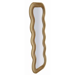 Espejo de pared Emily en terciopelo dorado, 60x6x160 cm (espejo 42x144 cm) – Oro prestigioso y brillo refinado