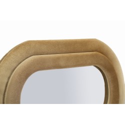 Espejo de pared Emily en terciopelo dorado, 60x6x160 cm (espejo 42x144 cm) – Oro prestigioso y brillo refinado