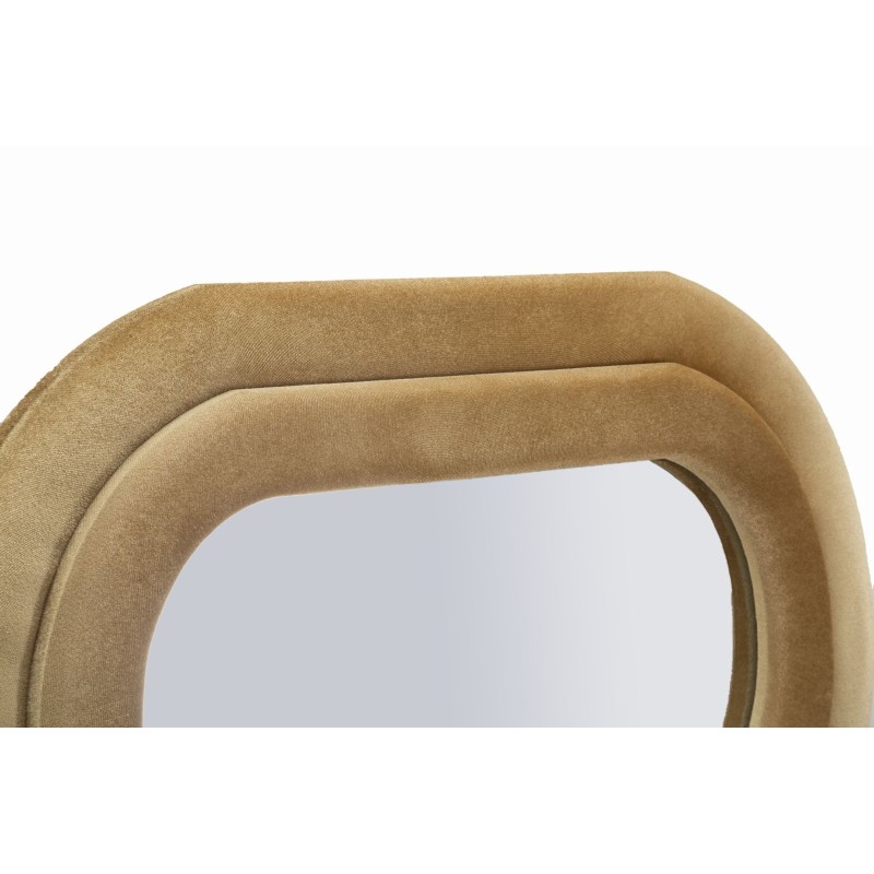 Espejo de pared Emily en terciopelo dorado, 60x6x160 cm (espejo 42x144 cm) – Oro prestigioso y brillo refinado