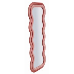 Espejo de pared Emily en terciopelo rosa, 60x6x160 cm (espejo 42x144 cm) – Un encanto delicado y empolvado.