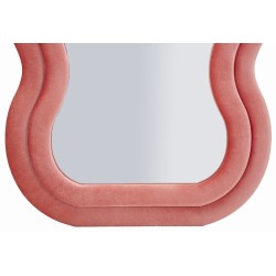 Espejo de pared Emily en terciopelo rosa, 60x6x160 cm (espejo 42x144 cm) – Un encanto delicado y empolvado.