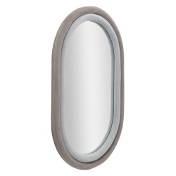 Espejo de pared Antony, gris terciopelo, 60x4x90 cm – Modernidad suave y elegancia discreta