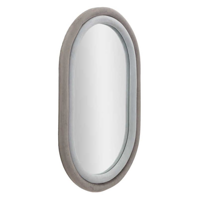 Espejo de pared Antony, gris terciopelo, 60x4x90 cm – Modernidad suave y elegancia discreta