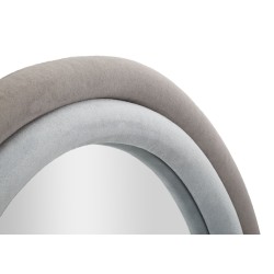 Espejo de pared Antony, gris terciopelo, 60x4x90 cm – Modernidad suave y elegancia discreta