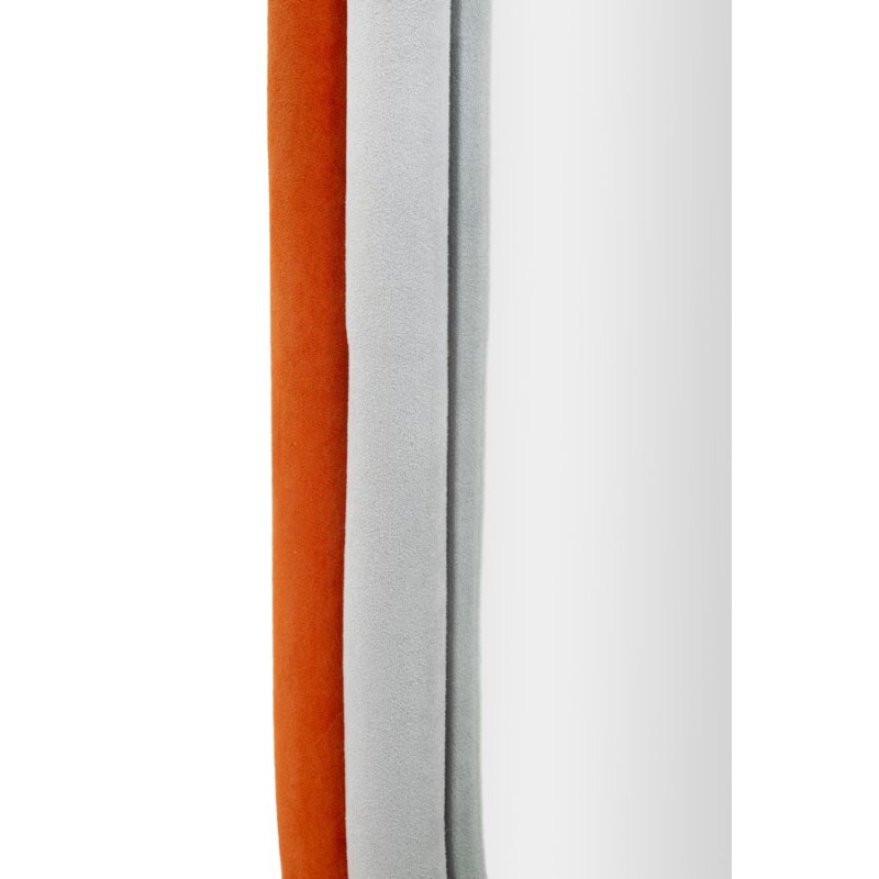 Espejo de pared Antony, terciopelo naranja/mixto, 60x4x90 cm – Una combinación audaz y un espíritu contemporáneo