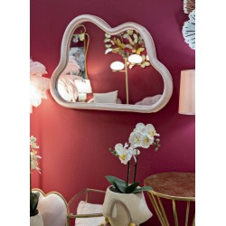 Espejo de pared Rose Cloud Velvet 90x4x60 cm – Romance pastel con un toque de modernidad