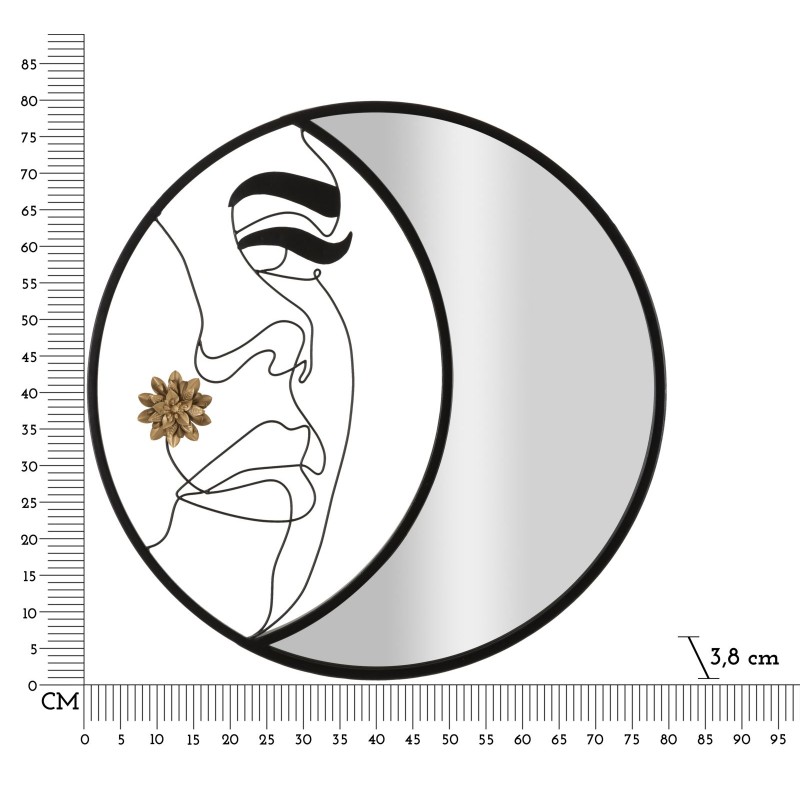 Espejo de pared Melly Ø80x3,8 cm – Minimalismo chic y reflejos luminosos