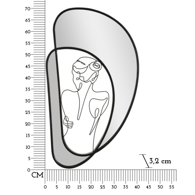 Espejo de pared 40,6 x 3,2 x 70,5 cm – Discreción refinada y estilo contemporáneo