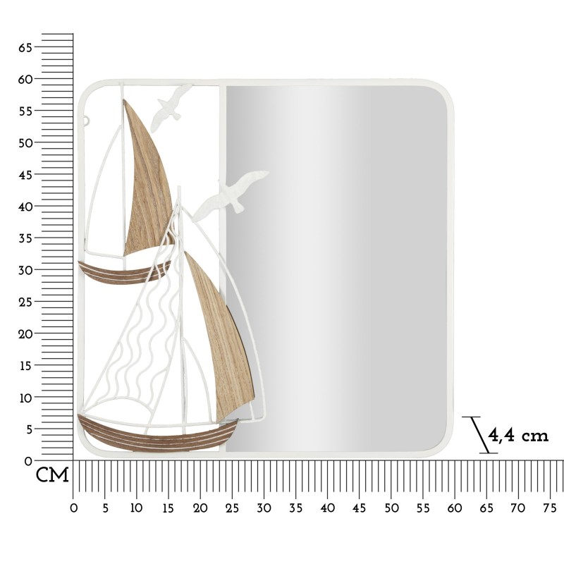 Espejo de pared Adriatic 60x4,4x60 cm – Inspiración marina y equilibrio visual
