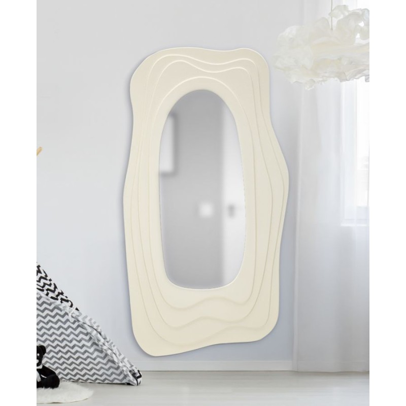 Espejo de pared blanco Dafne 90x4x165 cm – Pureza luminosa y elegancia monumental