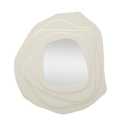 Espejo de pared Dalia, blanco, 90x4x97 cm – Líneas suaves y brillo atemporal