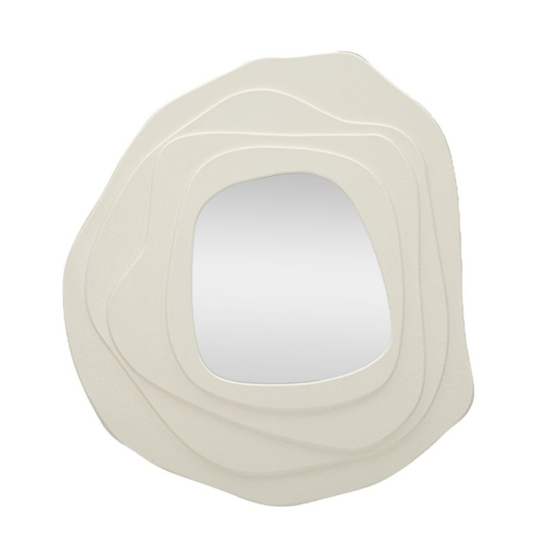 Espejo de pared Dalia, blanco, 90x4x97 cm – Líneas suaves y brillo atemporal