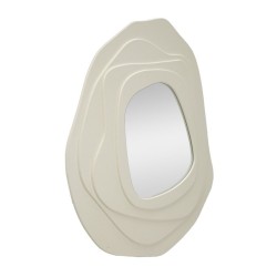 Espejo de pared Dalia, blanco, 90x4x97 cm – Líneas suaves y brillo atemporal