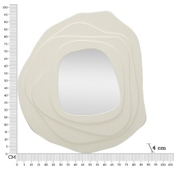 Espejo de pared Dalia, blanco, 90x4x97 cm – Líneas suaves y brillo atemporal